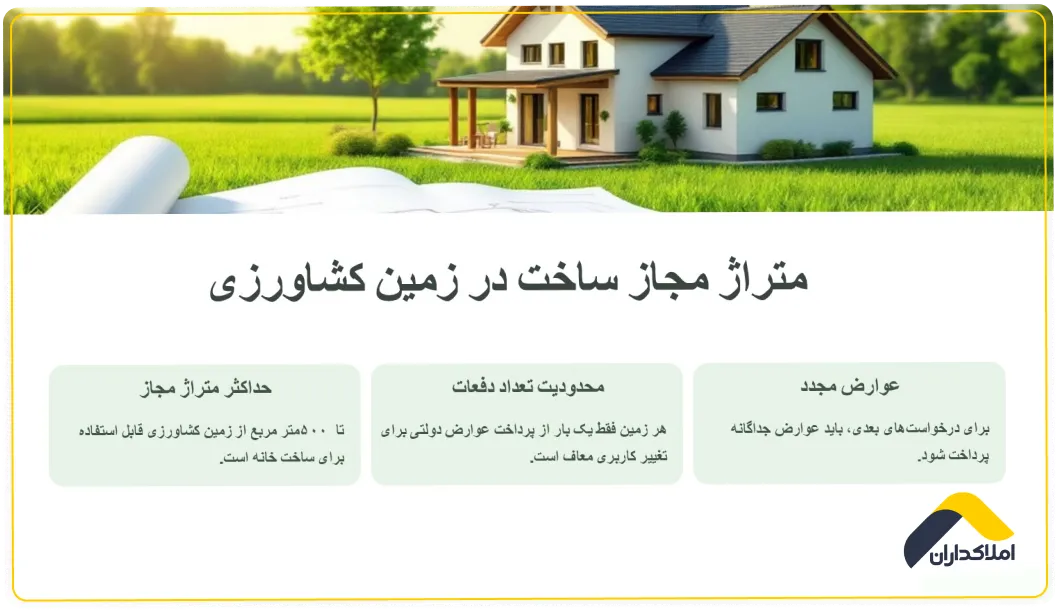 متراژ مجاز ساخت در زمین کشاورزی
