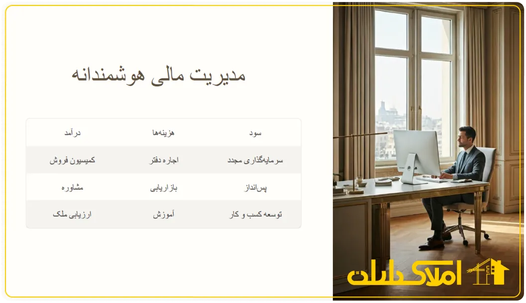 مدیریت مالی هوشمندانه مشاورین املاک
