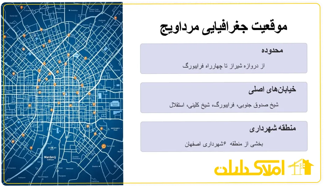 موقعیت جغرافیایی مرداویج اصفهان