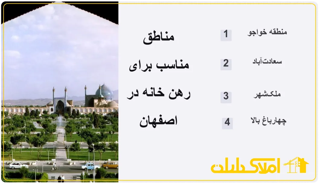 مناطق مناسب رهن خانه در اصفهان