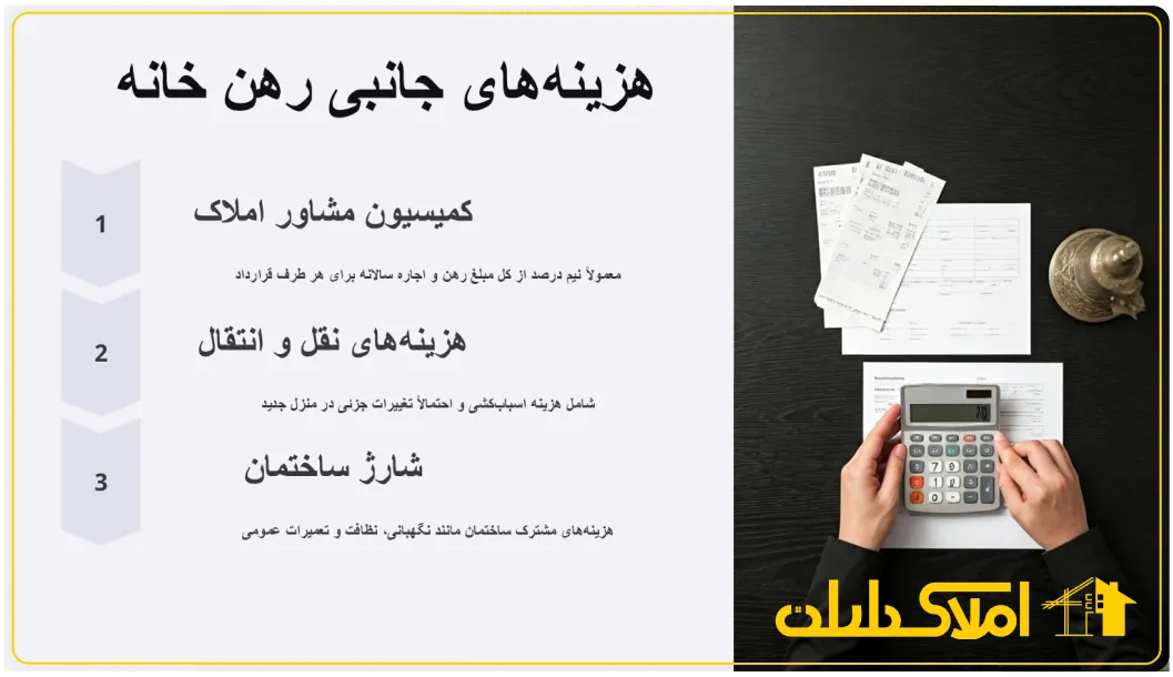 هزینه های جانبی رهن خانه در اصفهان